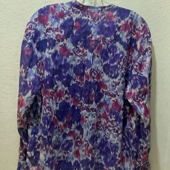 Isabel Marant Etoile Maria Ikat Floral Button Closure Top Blouse Size 36 NWOT - Picture 6 of 8